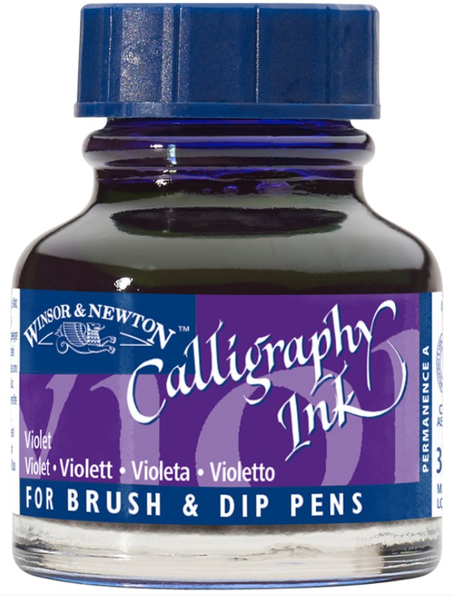 Cerneală de caligrafie Winsor & Newton - Mov, 30 ml