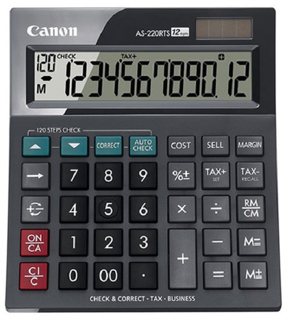 Calculator Canon - AS-220RTS, 12 cifre, gri