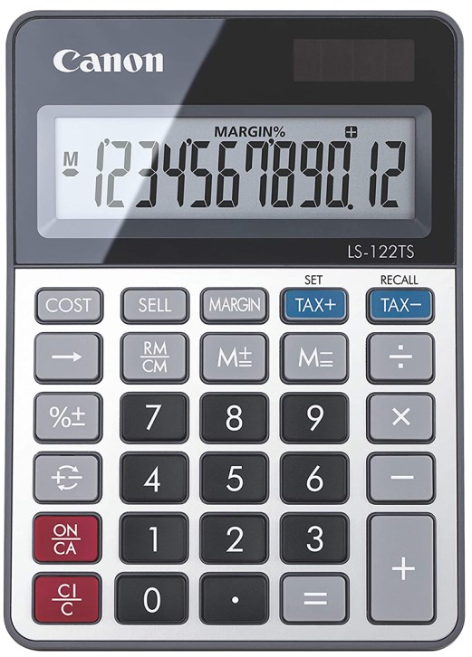 Calculator Canon - LS-122TSDBL, 12 cifre, gri