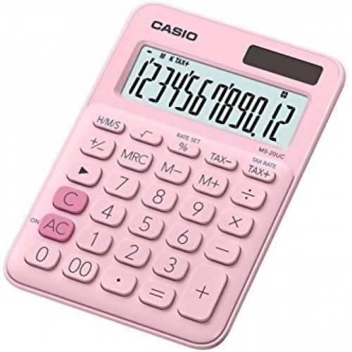Calculator Casio MS-20UC de masa, 12 dgt, roz