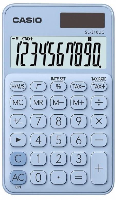 Calculator  Casio - SL-310UC de buzunar, 10 dgt, albastru deschis