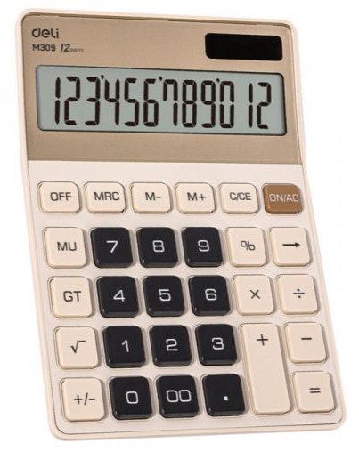 Calculator Deli - EM309, 12 dgt, auriu