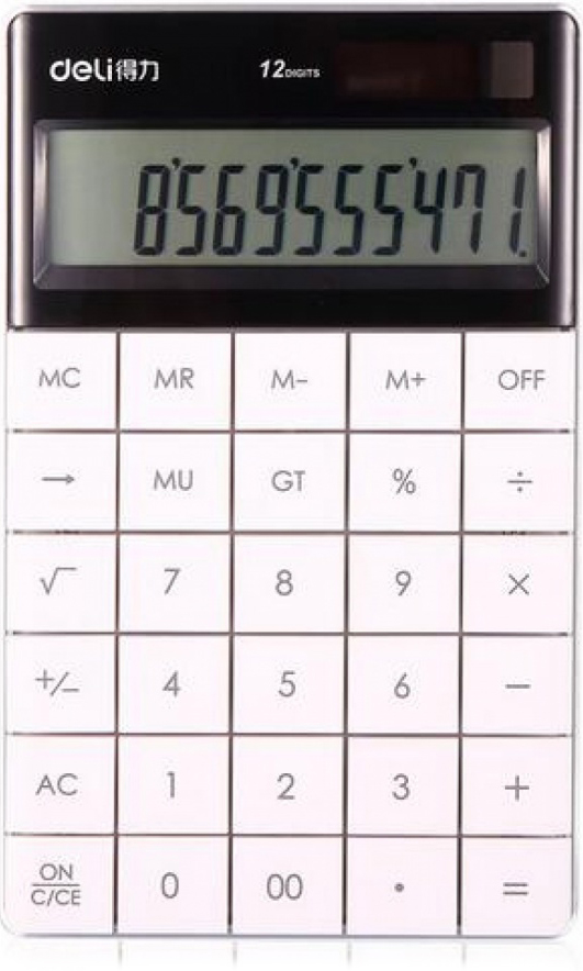 Calculator Deli Touch - E1589, 12 dgt, alb