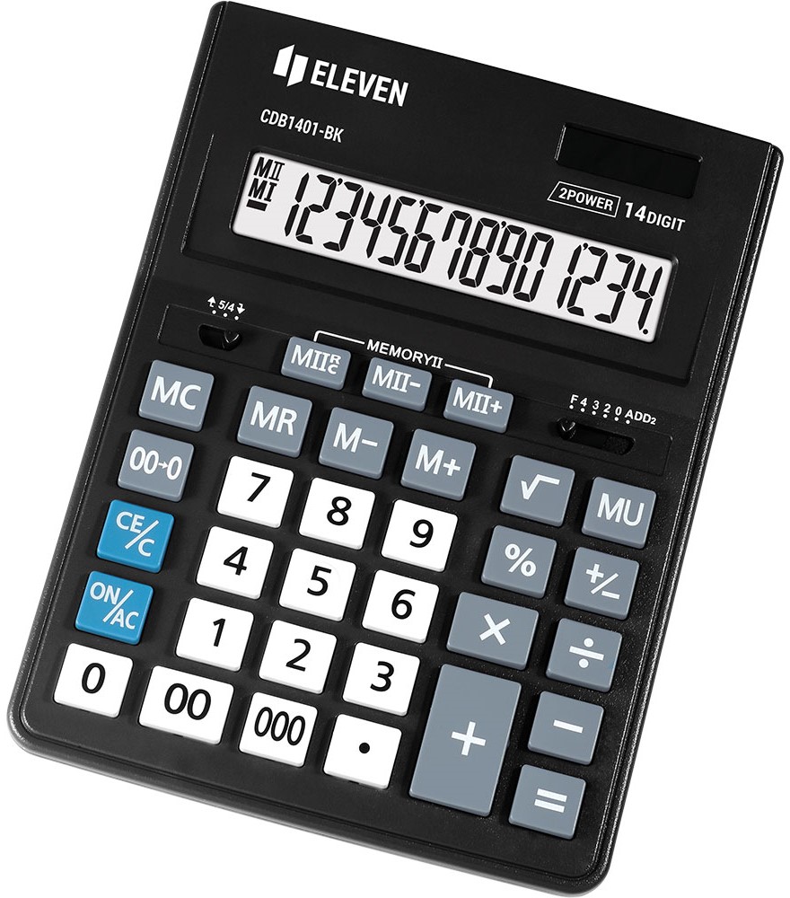 Calculator Eleven - CDB1401-BK, de birou, 14 cifre, negru