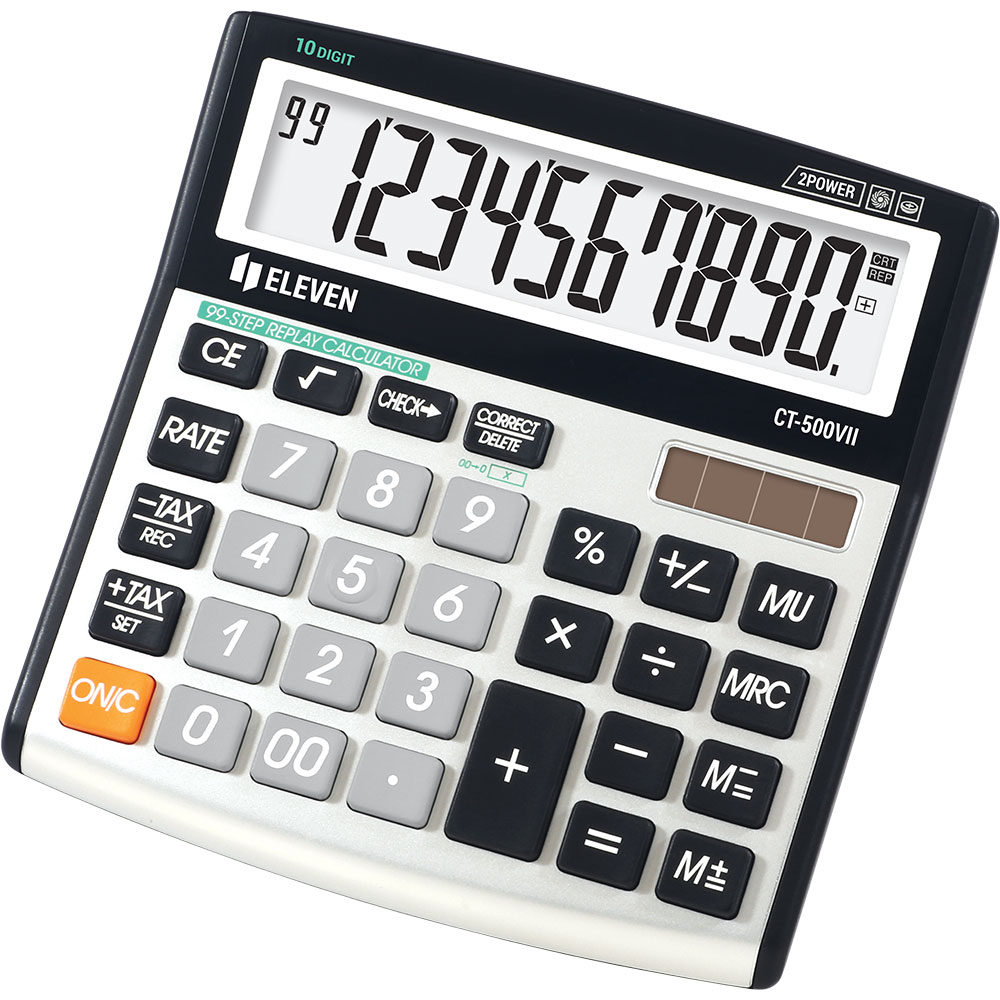 Calculator Eleven - CT-500VII, desktop, 10 cifre, alb/negru, alb/negru