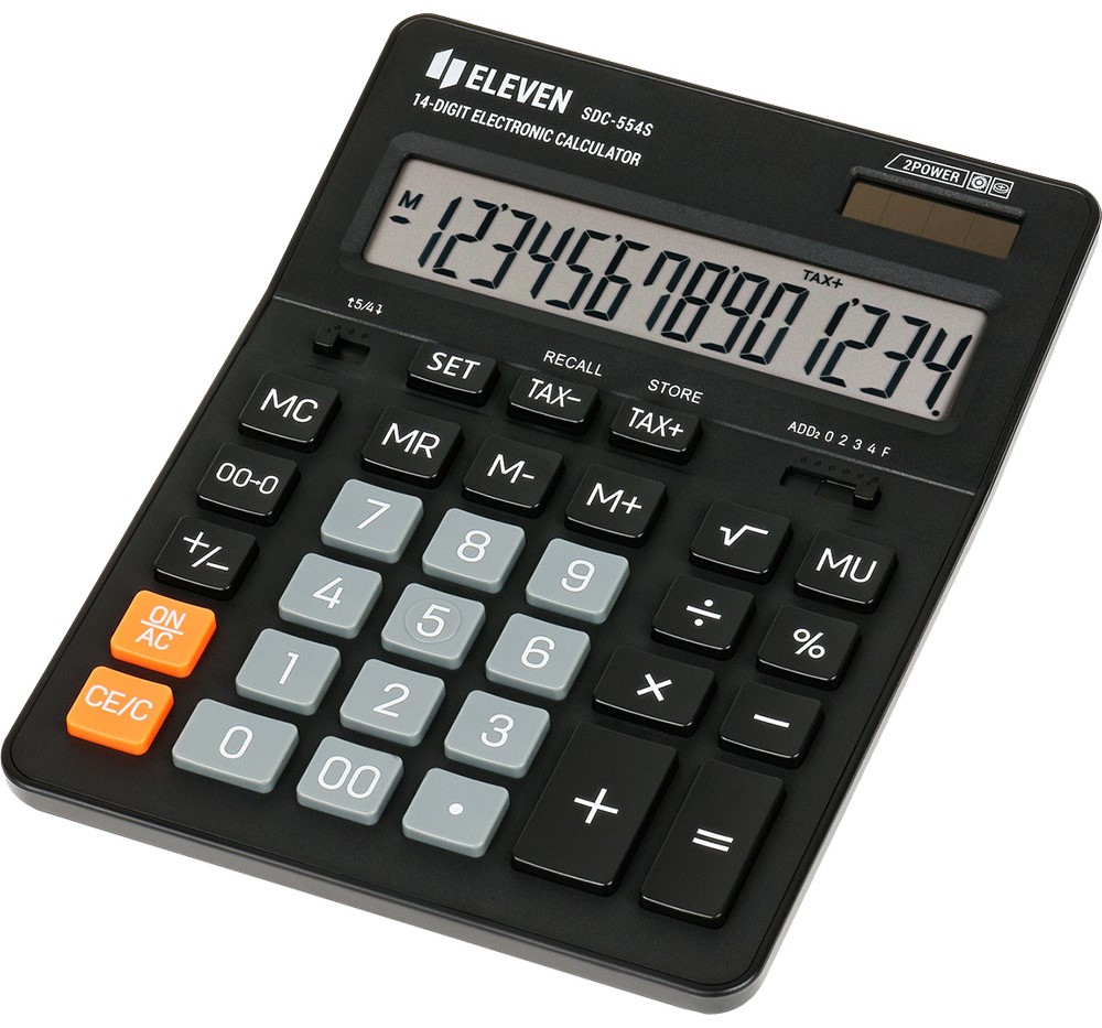 Calculator Eleven - SDC-554S, de birou, 14 cifre, negru