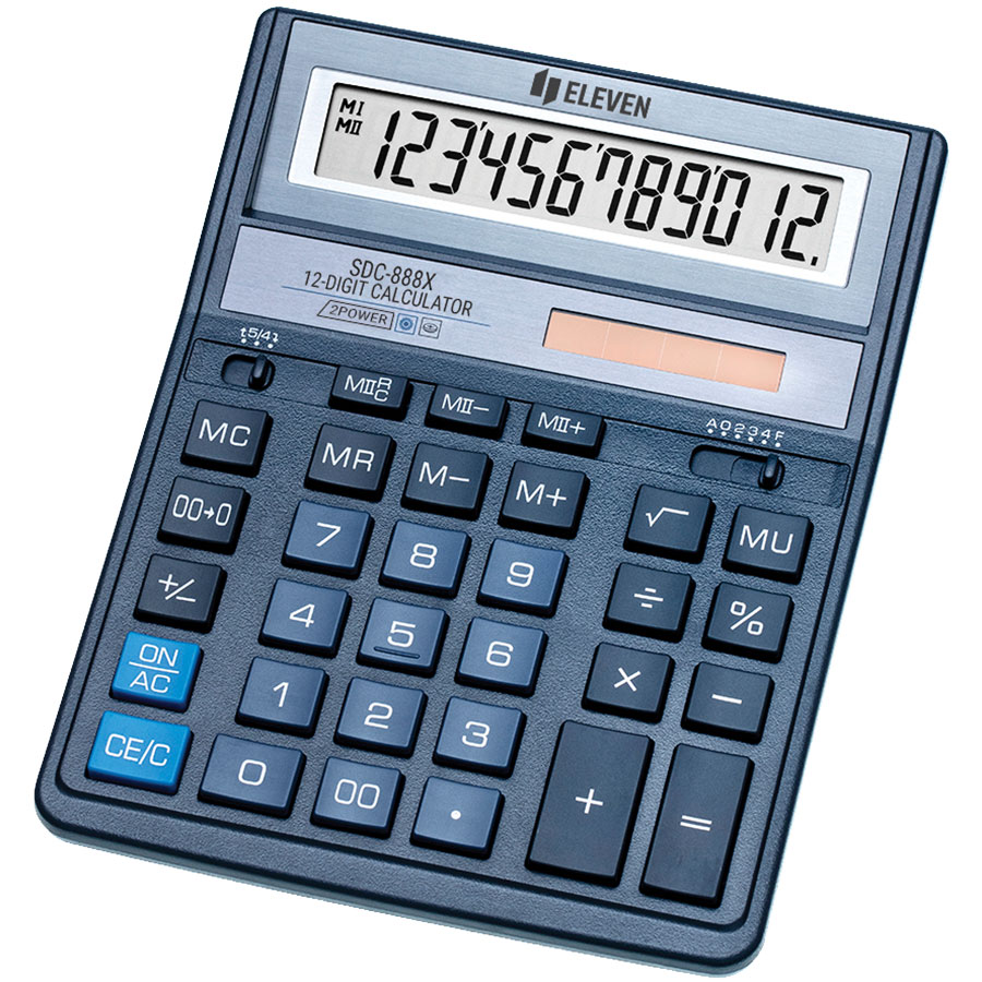 Calculator Eleven - SDC-888XBL, 12 cifre, albastru