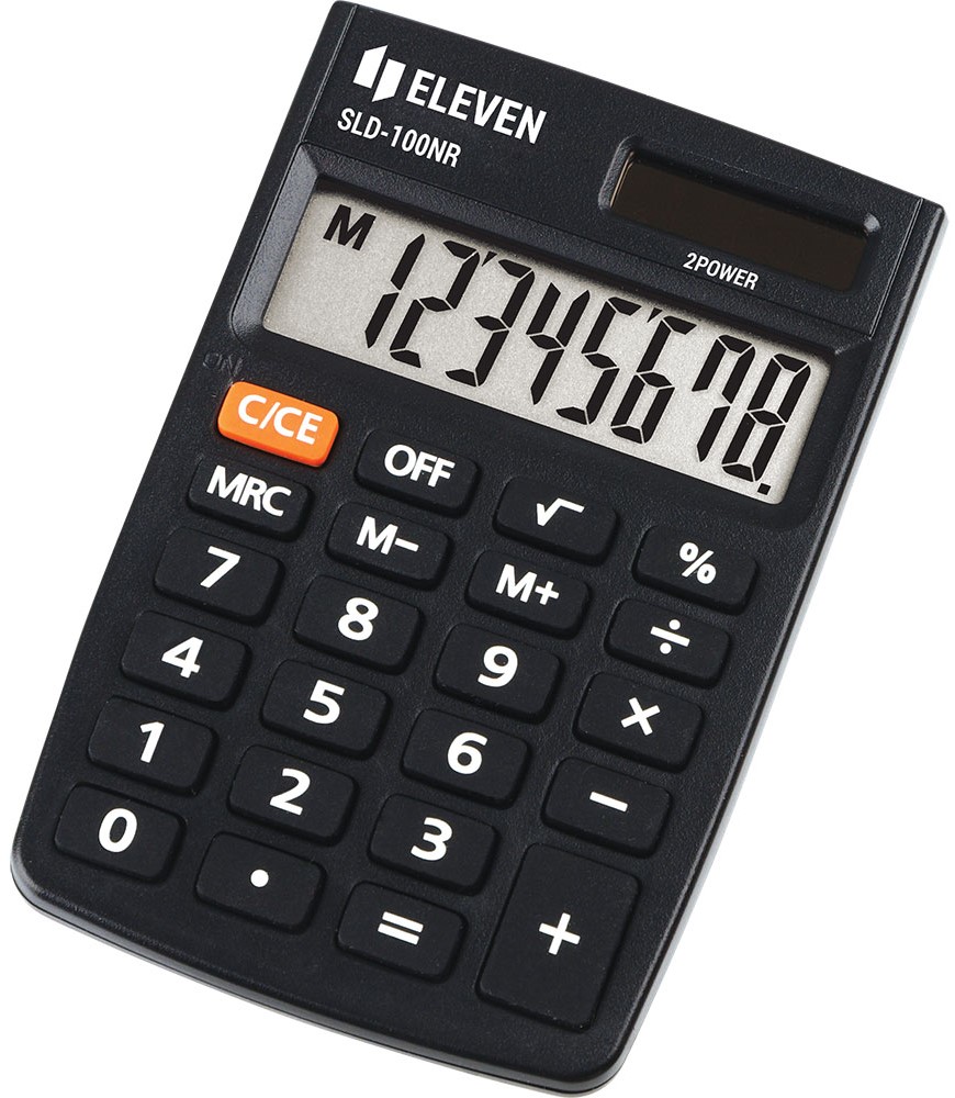 Calculator Eleven - SLD-100NR, de buzunar, 8 cifre, negru