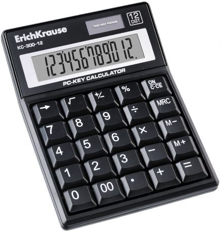 Calculator de birou Erich Krause - KC-300, PC-Key, Afisaj cu 12 cifre