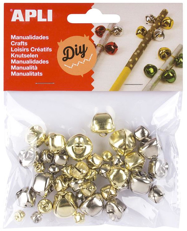 Set clopotei APLI - Metalici, diferite dimensiuni, 40 de bucati