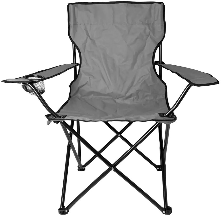 Scaun de camping Muhler – pliabil, gri, până la 100 kg