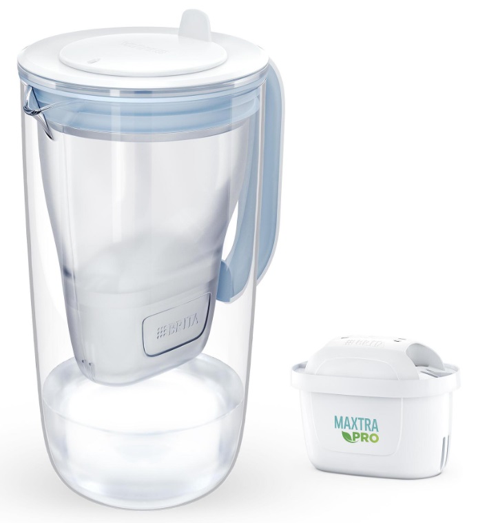 Cană de filtrare apă BRITA - Glass Memo Pro, 2.5 l, sticlă