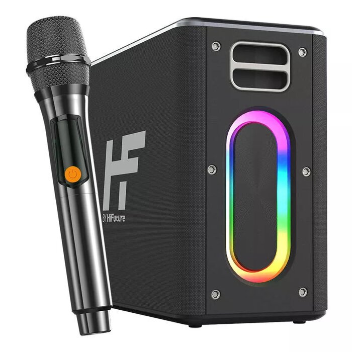Sistem karaoke HiFuture - MusicBox, 2 microfoane, neagră