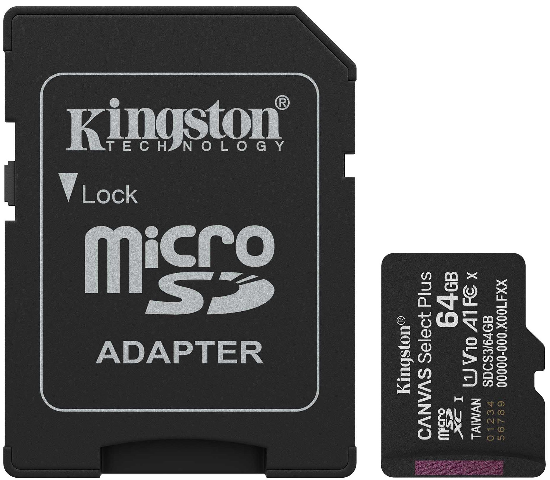 Card de memorie Kingston - Canvas Select Plus, 64GB, microSD, C10 +…