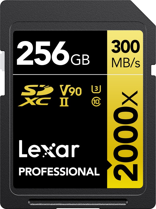 Lexar SDXC Pro 2000X UHS-II U3 R300/W260 (V90) 256GB - Default Title - imagine 2