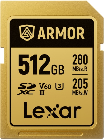 Card de memorie Lexar - Professional Armor Gold, 512GB, UHS-II, C10 V60 U3