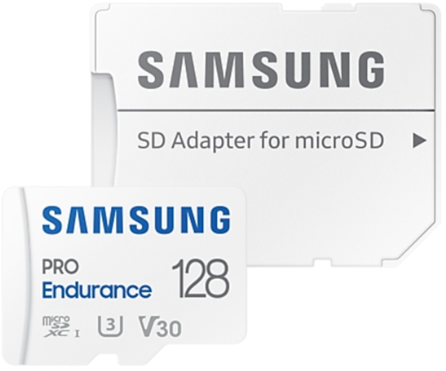 Card de memorie  Samsung - PRO Endurance, 128GB, microSDXC, Class10 + adaptor