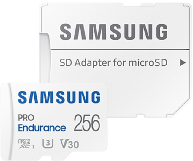 Card de memorie  Samsung - PRO Endurance, 256GB, microSDXC, Class10 + adaptor