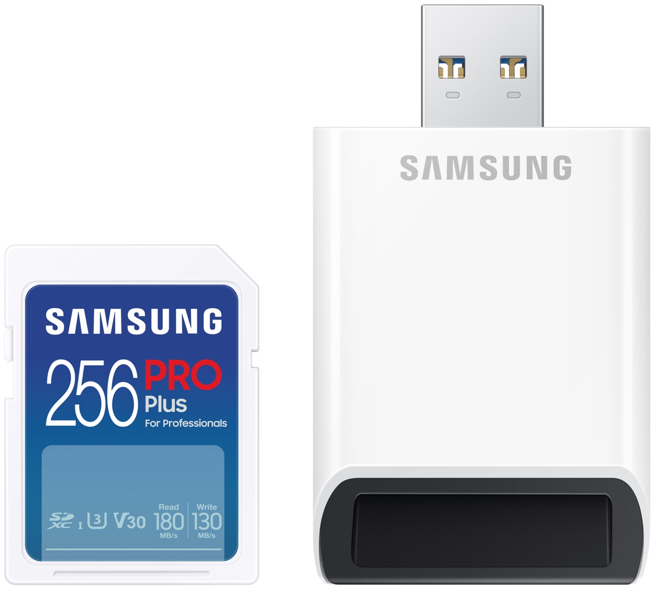Card de memorie Samsung - PRO Plus, 256GB, SDXC + USB cititor