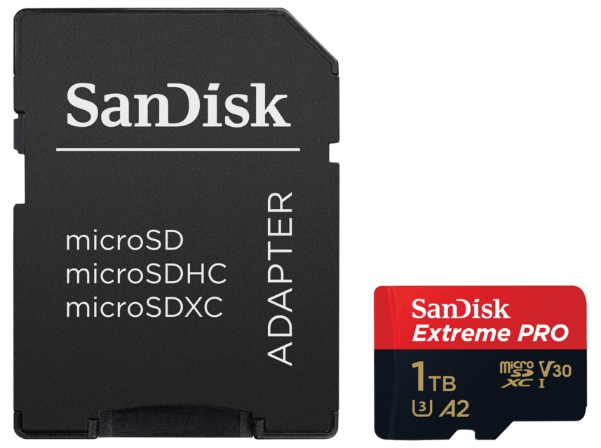 Card de memorie  SanDisk - Extreme PRO, 1TB, microSDXC, Class10 + adaptor