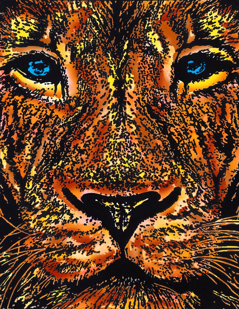 Tablou de colorat ColorVelvet - Leu, 47 x 35 cm