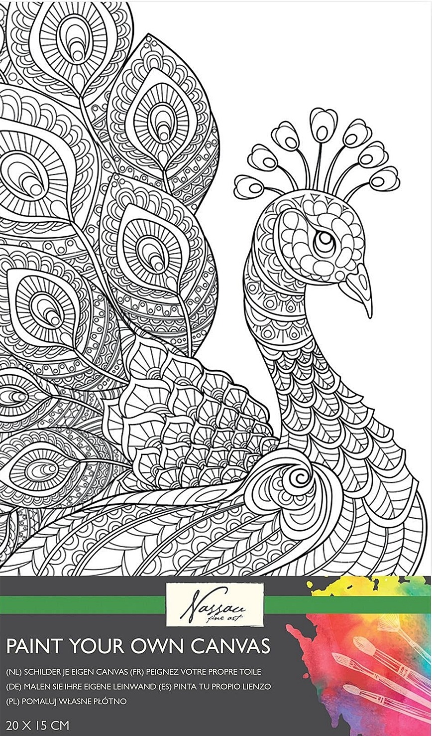 Panza de colorat Grafix - Păun, 20 х 15 cm