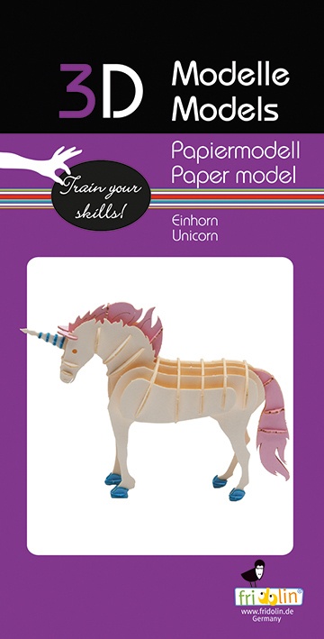 Model 3D din carton pentru asamblare Fridolin - Unicorn
