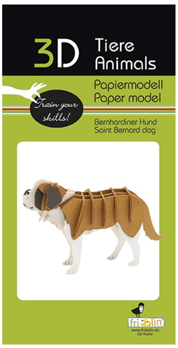Model 3D din carton pentru asamblare Fridolin - Câinele Saint-Bernard