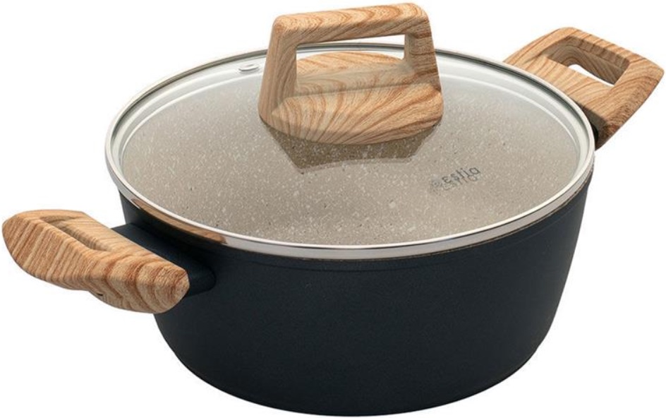 Crată din aluminiu forjat cu strat antiaderent Estia - Earth, 20 cm, 2.3 l