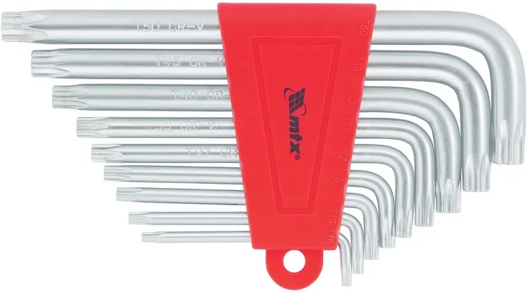 Chei hexagonale scurte MTX - Torx, 9 bucăți, T10-T50, din oțel CrV