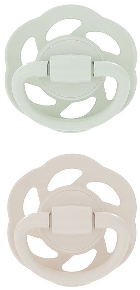 Suzetă din cauciuc NIP Green - Cherry, mentă și bej, 0-2 m, 2 buc