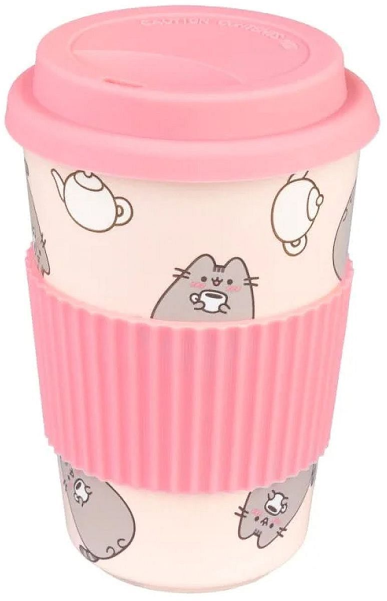 Cană ceramică Grupo Erik Pusheen Moments - Cu capac, 400 ml