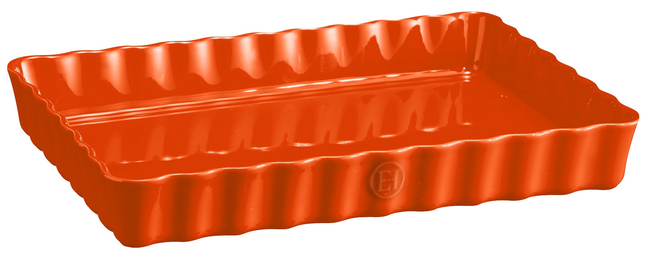 Recipient ceramic pentru tarte Emile Henry - 1,9 L, 33,5 x 24 x 5 cm, portocaliu