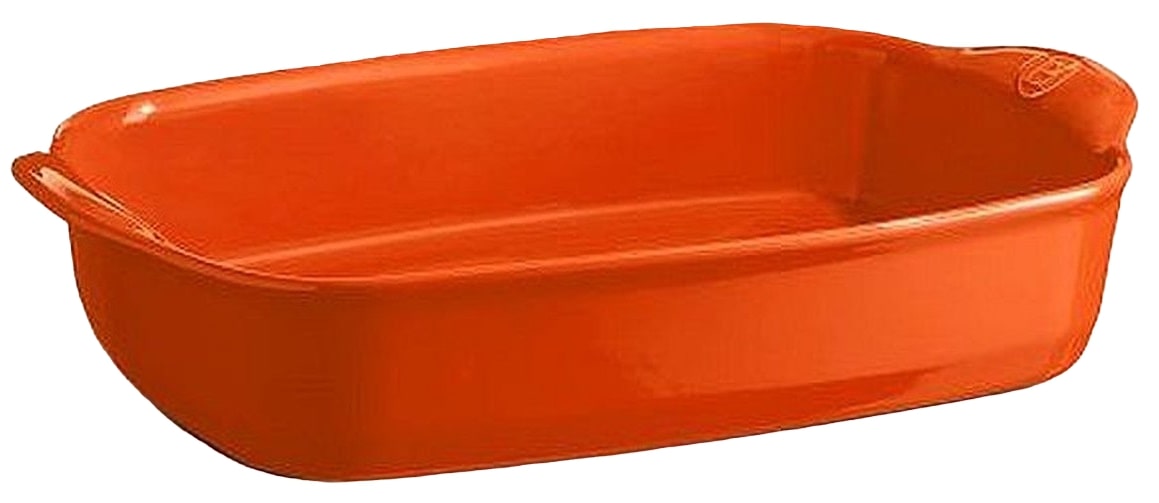Tavă ceramică Emile Henry - 1.550 L, 30 x 19 x 7 cm, portocalie