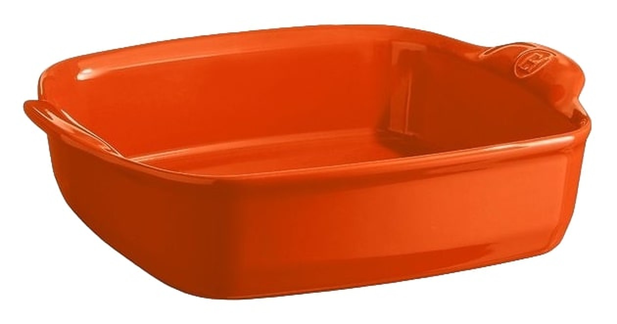 Tavă ceramică Emile Henry - 1,8 L, 28 x 24 x 7,5 cm, portocaliu