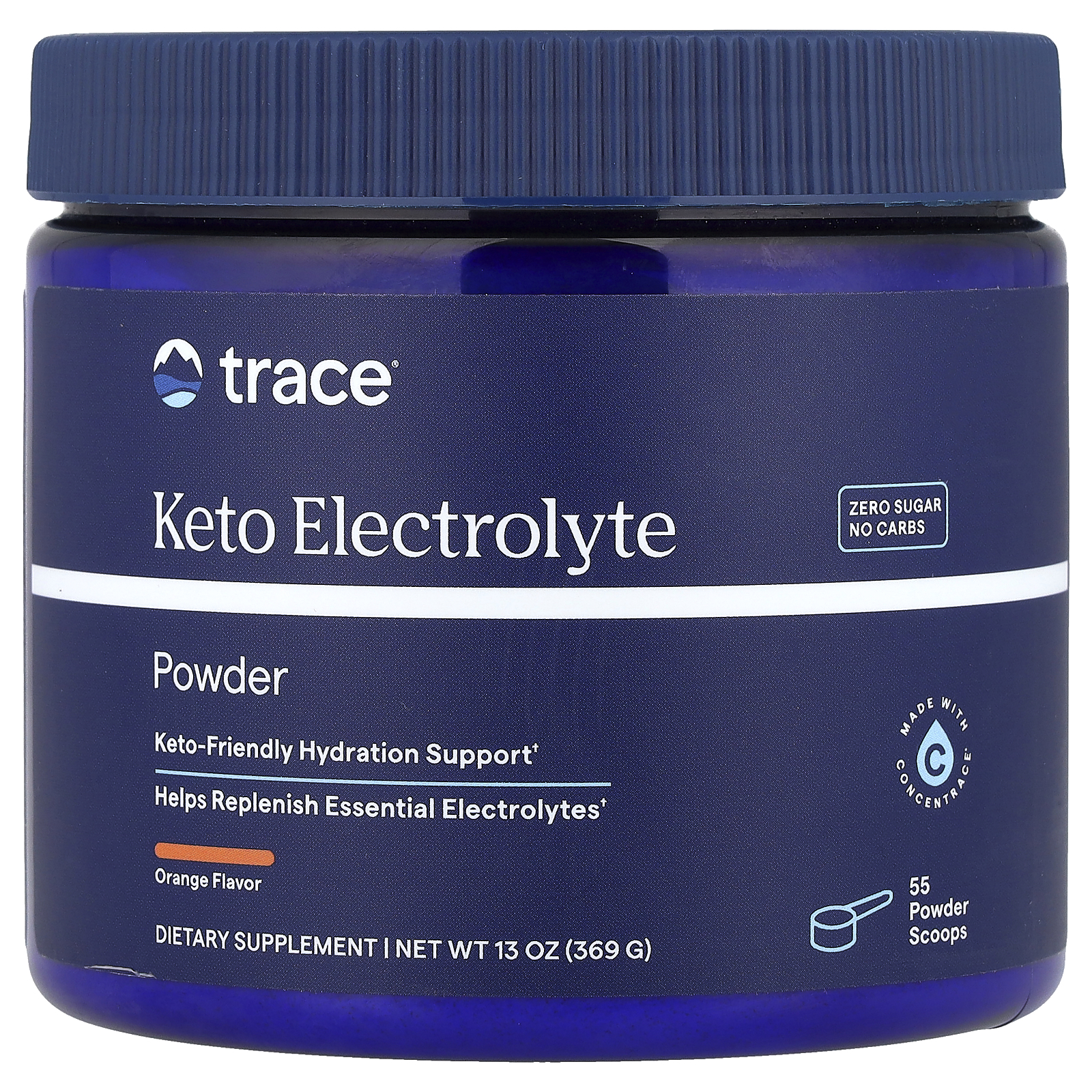 Keto Electrolyte, portocală, 330 g, Trace Minerals