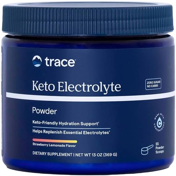 Keto Electrolyte, limonadă de căpșuni, 330 g, Trace Minerals