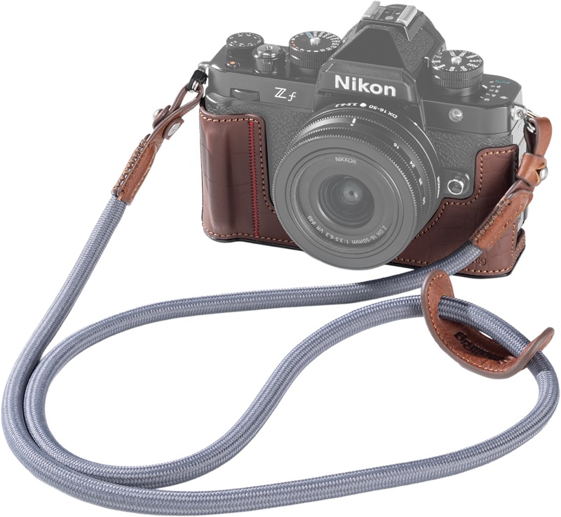 Set Carcasă tip Half Case cu curea de gât SmallRig - pentru Nikon Z f, maro