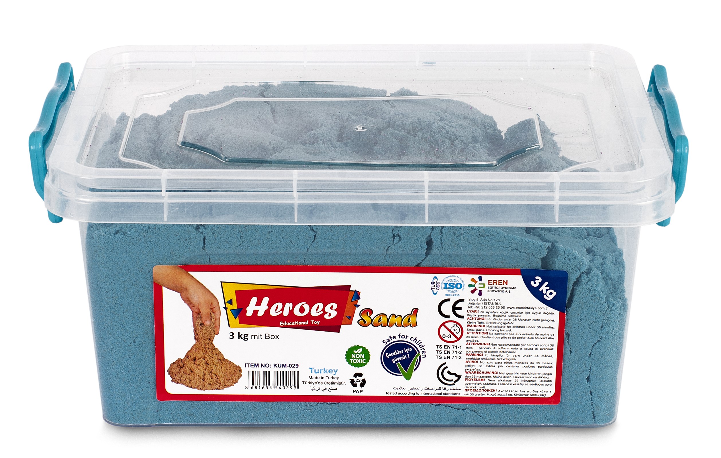 Nisip kinetic Heroes - Culoare albastra, 3000 g