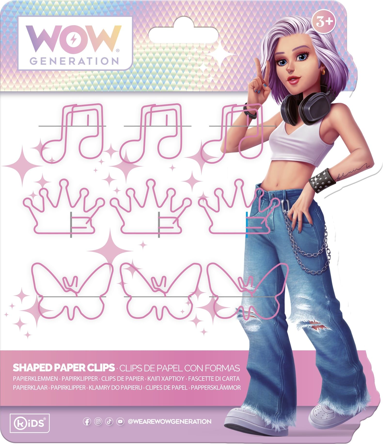 Agrafe de hârtie WOW Generation - 9 buc, sortiment