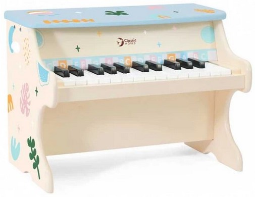 Pian din lemn pentru copii Classic World - Colorat