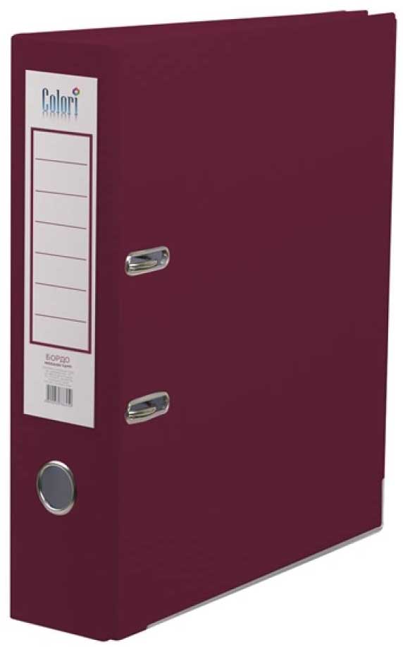 Dosar cu inele Colori - 8 cm, Burgundia, cu cant metalic