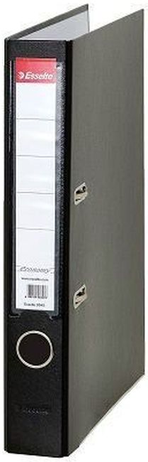 Biblioraft Esselte Eco - A4, 5 cm, PP, margine metalica, eticheta detasabila, negru
