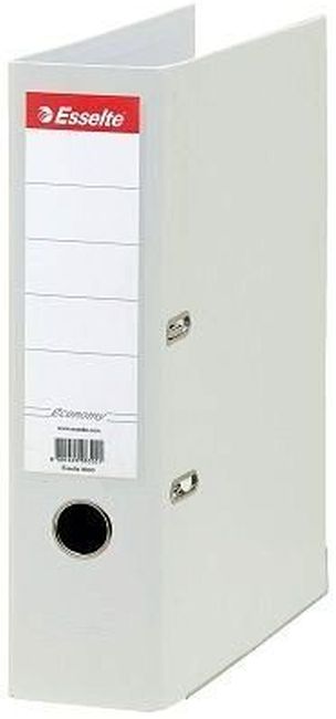 Biblioraft Esselte Eco - A4, 7,5 cm, PP, margine metalica, eticheta detasabila, alb