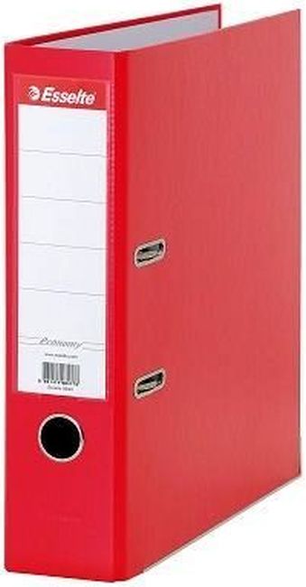 Biblioraft Esselte Eco - A4, 7,5 cm, PP, margine metalica, eticheta detasabila, rosu