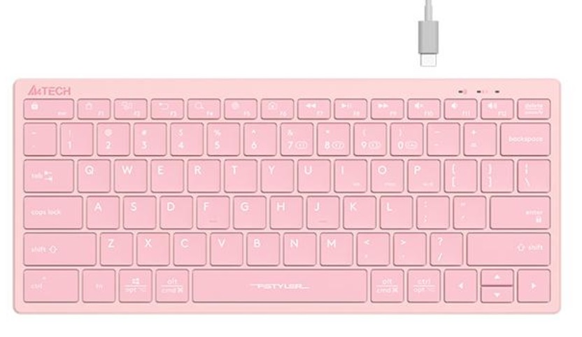 Tastatura A4tech - FStyler FBX51C, wireless, Baby roz