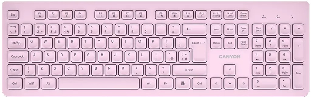 Tastatură Canyon - HKB-W01, wireless, roz