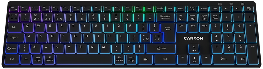 Tastatură Canyon - HKB-W11, fără fir, negru