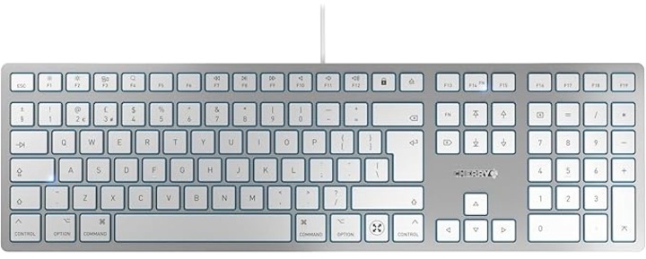 Tastatură Cherry - KC 6000 Slim, argintie/albă