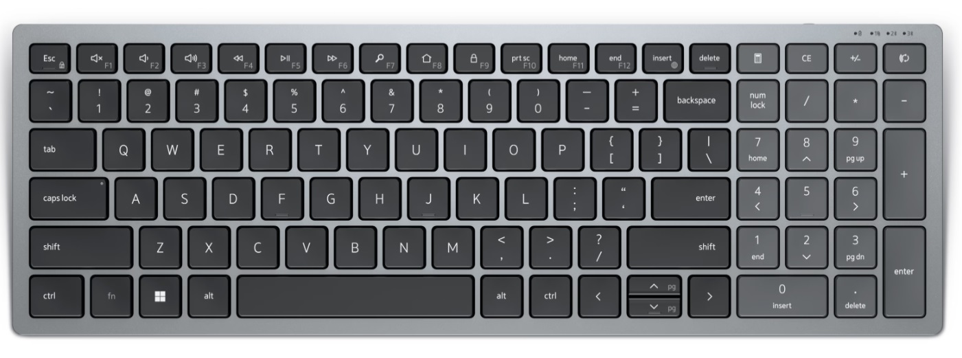 Tastatură Dell - KB740, wireless, gri